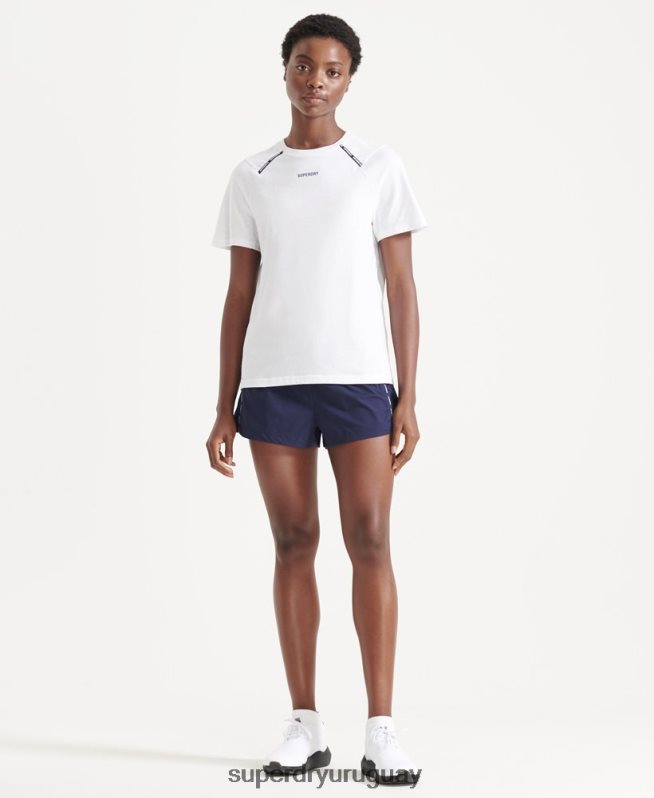uy Superdry mujer correr camiseta de manga corta blanco DT2N8Z6344 ropa