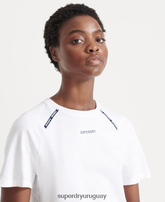 uy Superdry mujer correr camiseta de manga corta blanco DT2N8Z6344 ropa