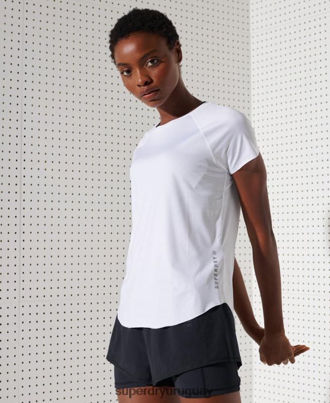 uy Superdry mujer corriendo libre camiseta blanco DT2N8Z2844 ropa