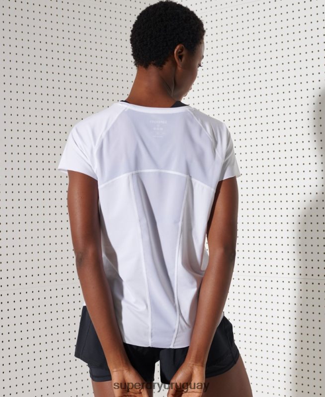 uy Superdry mujer corriendo libre camiseta blanco DT2N8Z2844 ropa