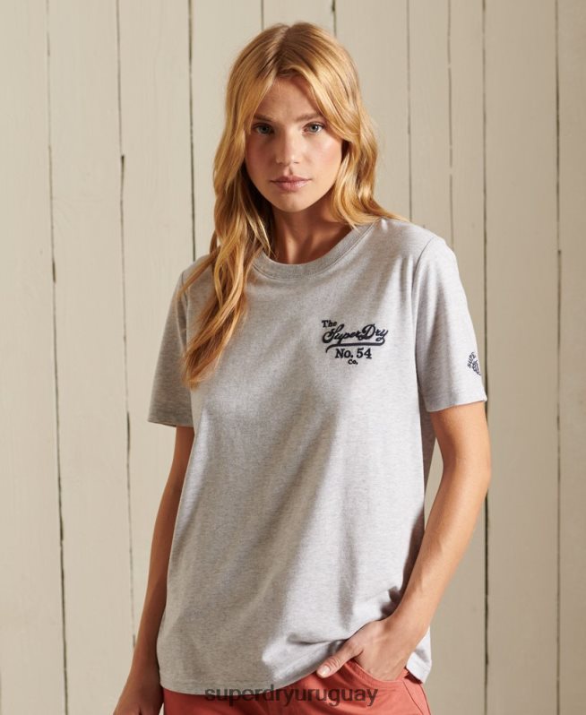 uy Superdry mujer orgullo en la camiseta artesanal gris claro DT2N8Z6243 ropa