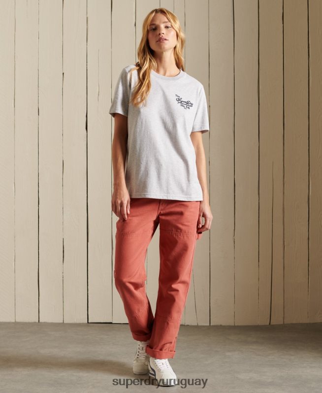 uy Superdry mujer orgullo en la camiseta artesanal gris claro DT2N8Z6243 ropa