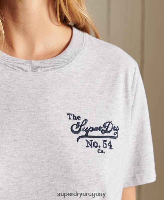 uy Superdry mujer orgullo en la camiseta artesanal gris claro DT2N8Z6243 ropa
