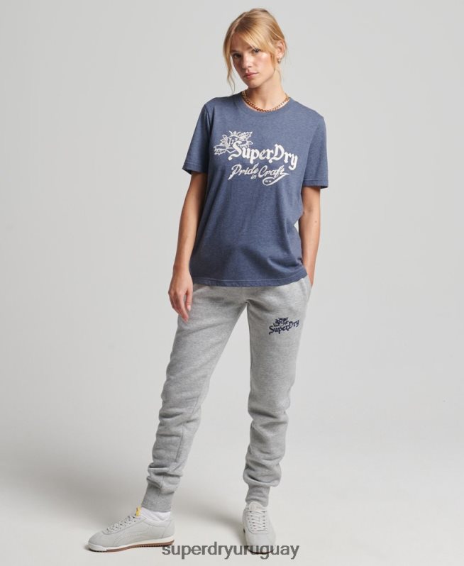 uy Superdry mujer orgullo vintage en camiseta artesanal Armada DT2N8Z2752 ropa