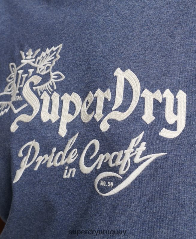 uy Superdry mujer orgullo vintage en camiseta artesanal Armada DT2N8Z2752 ropa