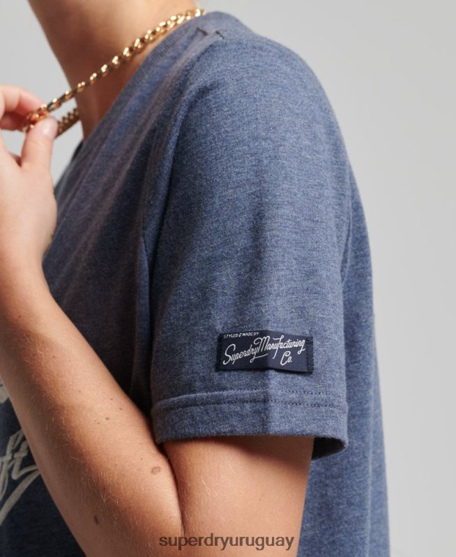 uy Superdry mujer orgullo vintage en camiseta artesanal Armada DT2N8Z2752 ropa