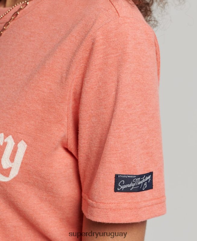 uy Superdry mujer orgullo vintage en camiseta artesanal coral DT2N8Z2725 ropa