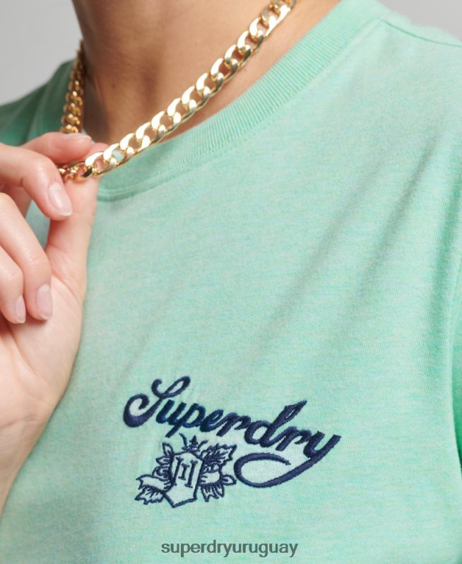 uy Superdry mujer orgullo vintage en camiseta artesanal verde DT2N8Z2758 ropa
