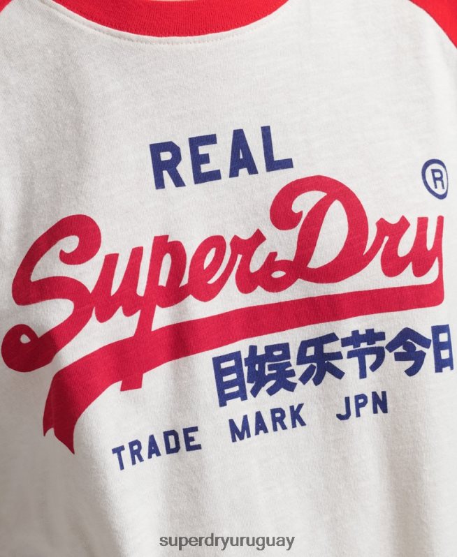 uy Superdry mujer playera Heritage con logo vintage blanco DT2N8Z2837 ropa