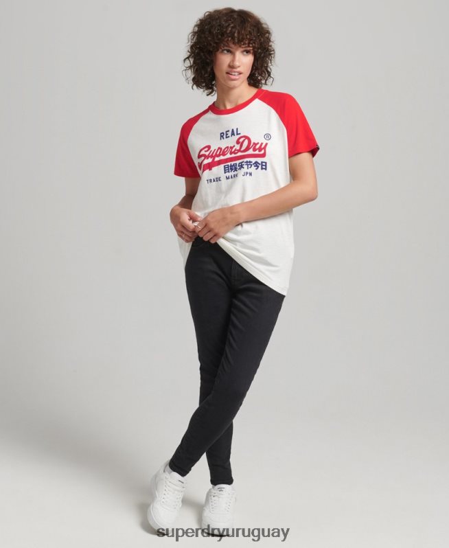 uy Superdry mujer playera Heritage con logo vintage blanco DT2N8Z2837 ropa