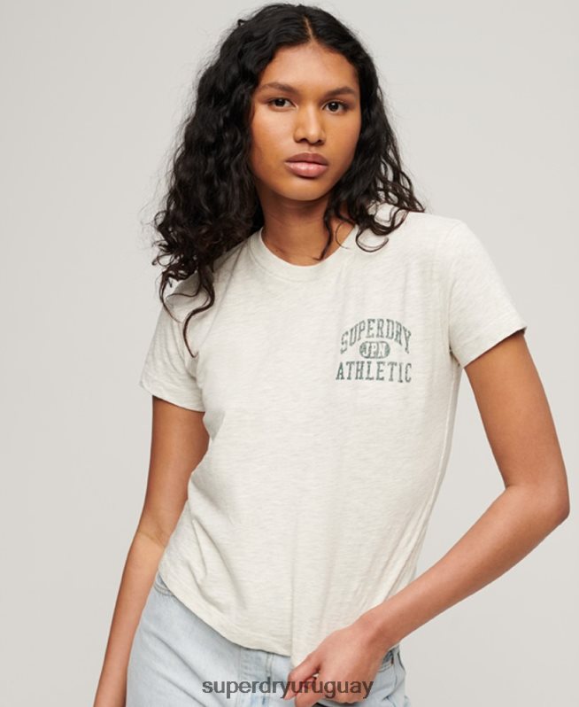 uy Superdry mujer playera atlética esencial flameada de los años 90 beige DT2N8Z2629 ropa