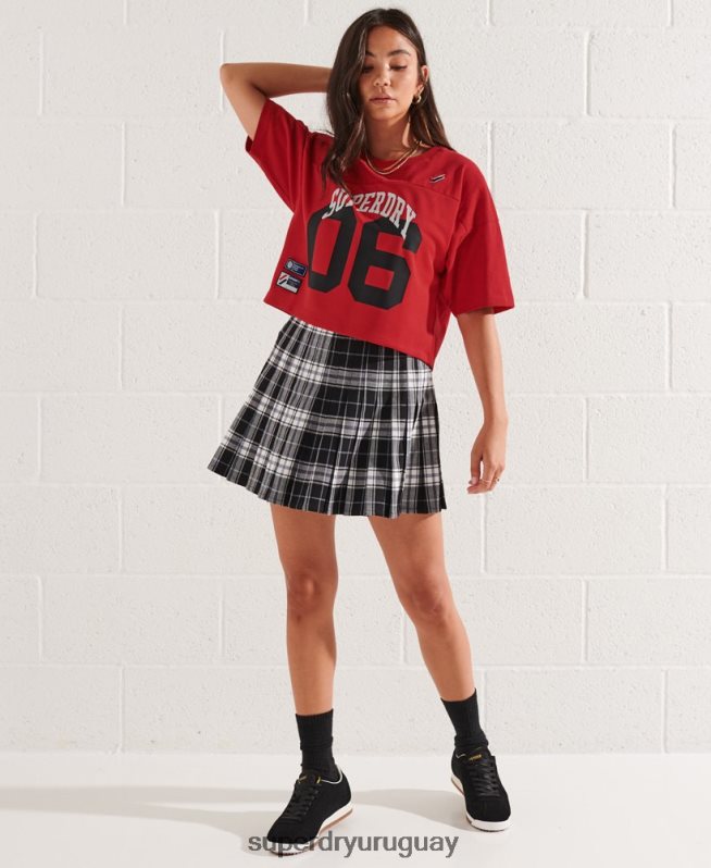 uy Superdry mujer playera boxy con arco universitario rojo DT2N8Z2814 ropa
