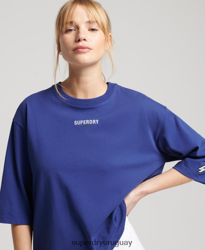 uy Superdry mujer playera boxy con micro logo bordado Armada DT2N8Z2815 ropa