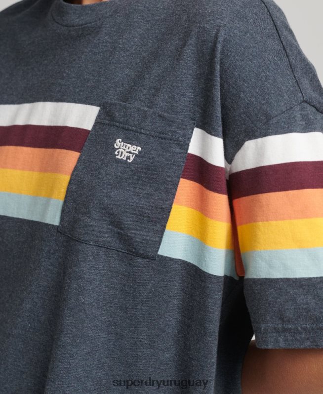 uy Superdry mujer playera boxy vintage con rayas cali Armada DT2N8Z2807 ropa