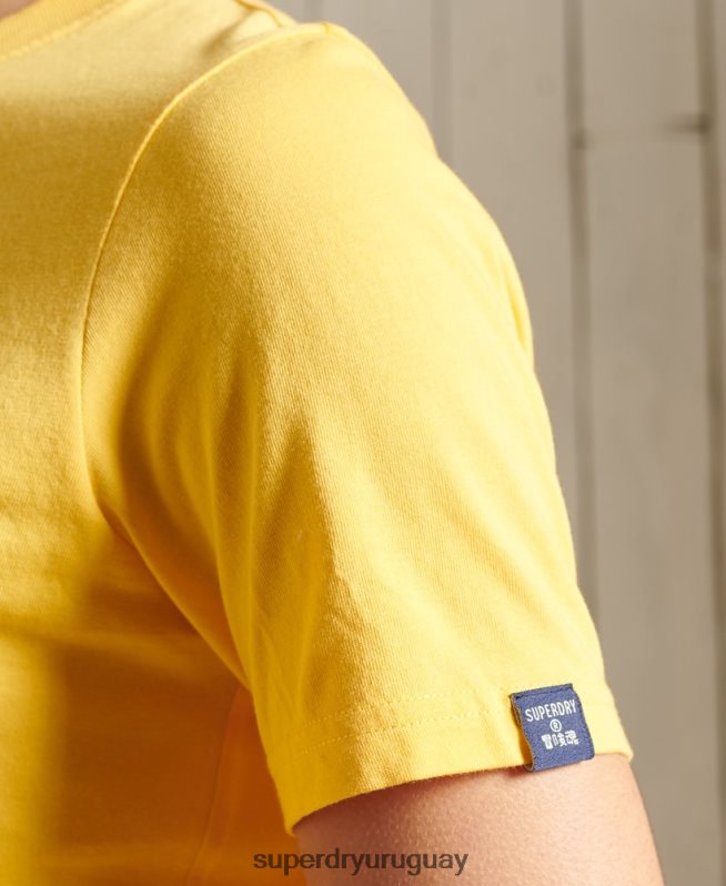 uy Superdry mujer playera cali con logo central amarillo DT2N8Z6263 ropa