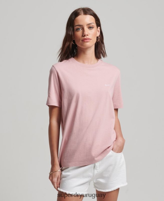 uy Superdry mujer playera con logo bordado rosa DT2N8Z2173 ropa