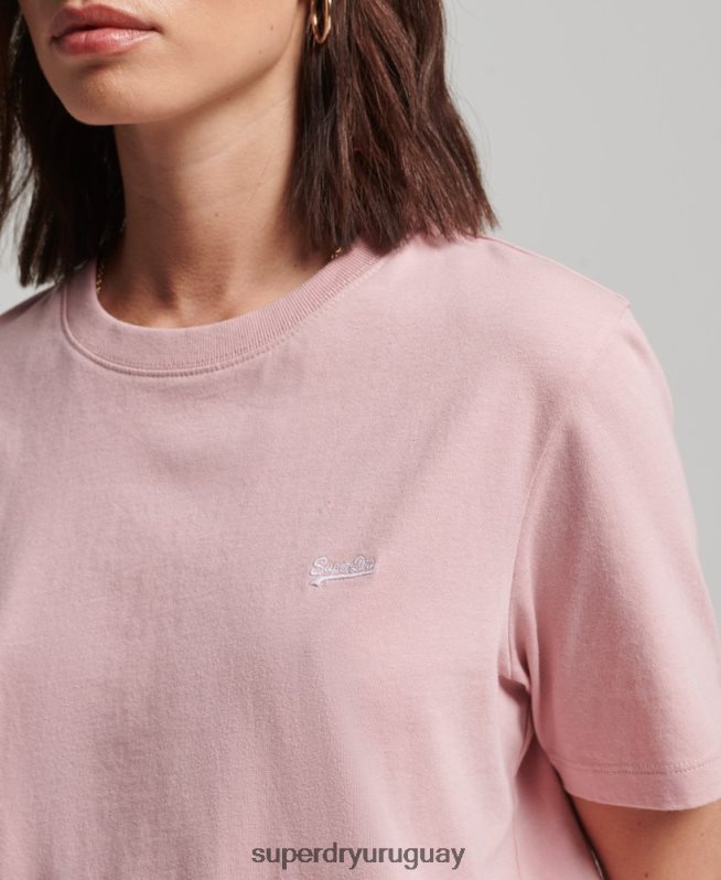 uy Superdry mujer playera con logo bordado rosa DT2N8Z2173 ropa