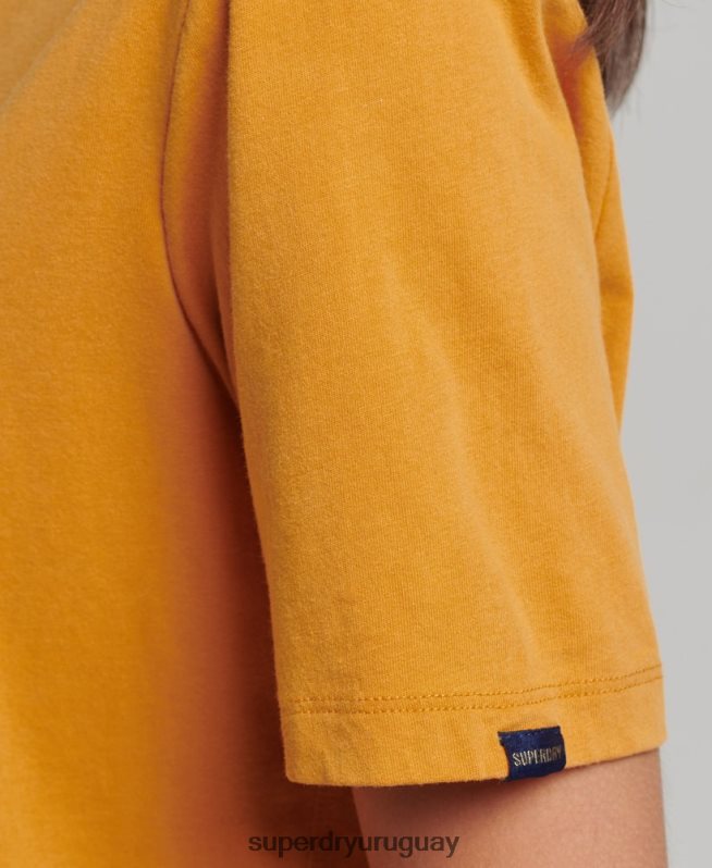 uy Superdry mujer playera con logo central de los años 80 oro DT2N8Z2748 ropa