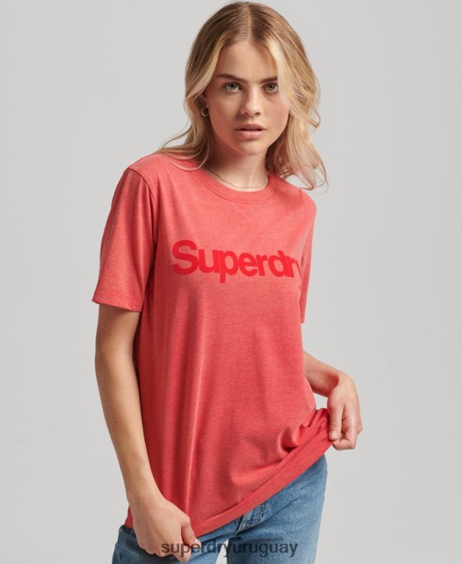 uy Superdry mujer playera con logo central de los años 80 rojo DT2N8Z2669 ropa