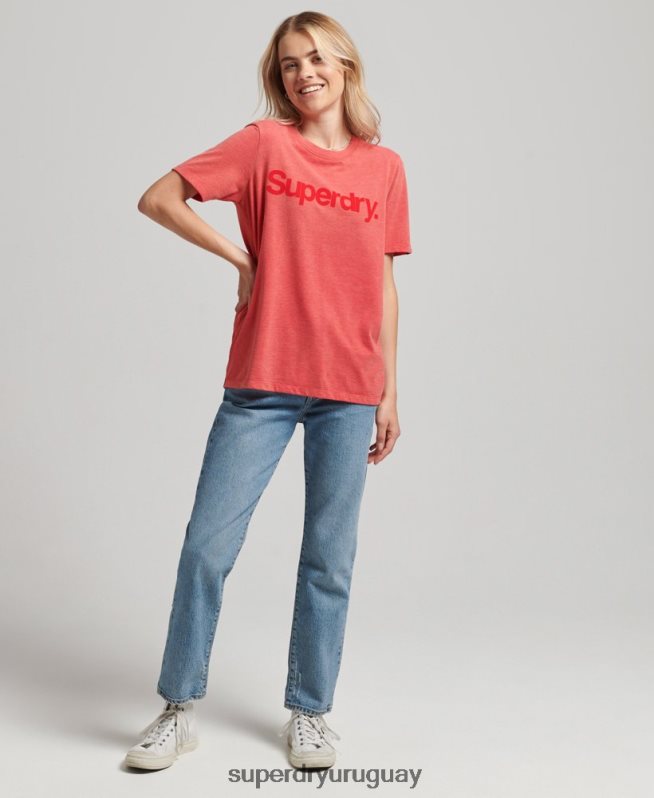 uy Superdry mujer playera con logo central de los años 80 rojo DT2N8Z2669 ropa