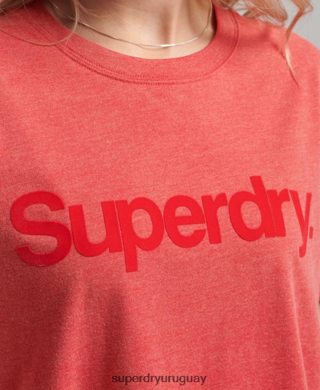 uy Superdry mujer playera con logo central de los años 80 rojo DT2N8Z2669 ropa