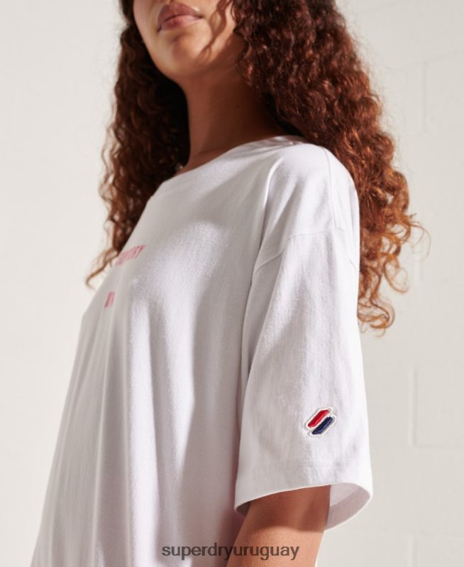 uy Superdry mujer playera con logo corporativo blanco DT2N8Z6289 ropa