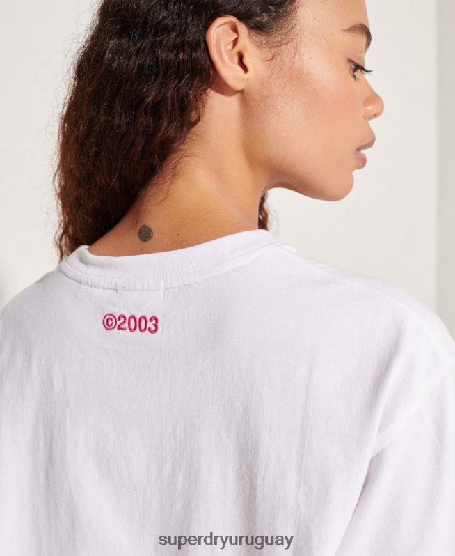 uy Superdry mujer playera con logo corporativo blanco DT2N8Z6289 ropa