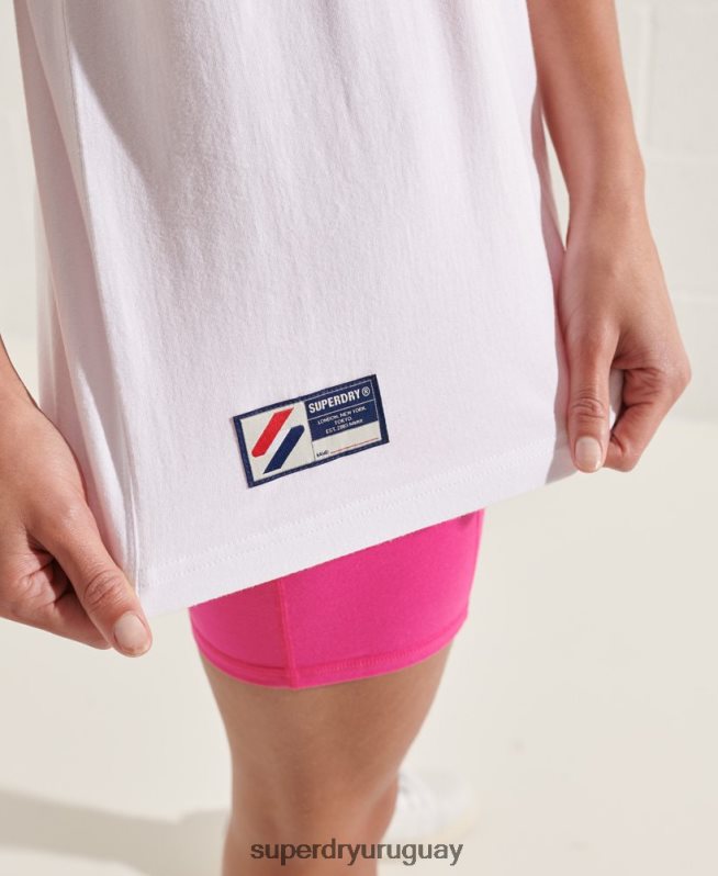 uy Superdry mujer playera con logo corporativo blanco DT2N8Z6289 ropa