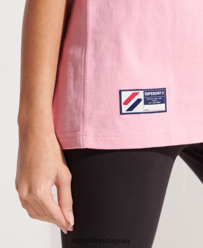 uy Superdry mujer playera con logo corporativo rosa DT2N8Z6278 ropa