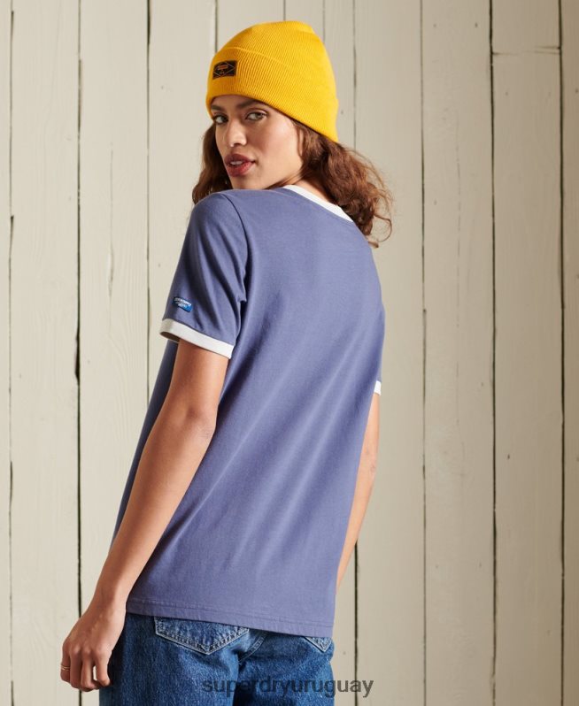 uy Superdry mujer playera con logo de core american classics Armada DT2N8Z6298 ropa