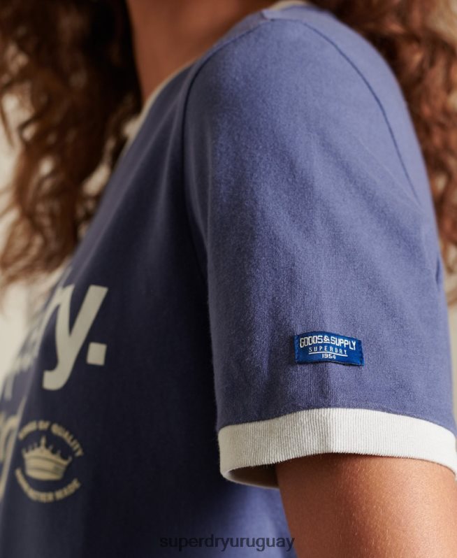 uy Superdry mujer playera con logo de core american classics Armada DT2N8Z6298 ropa