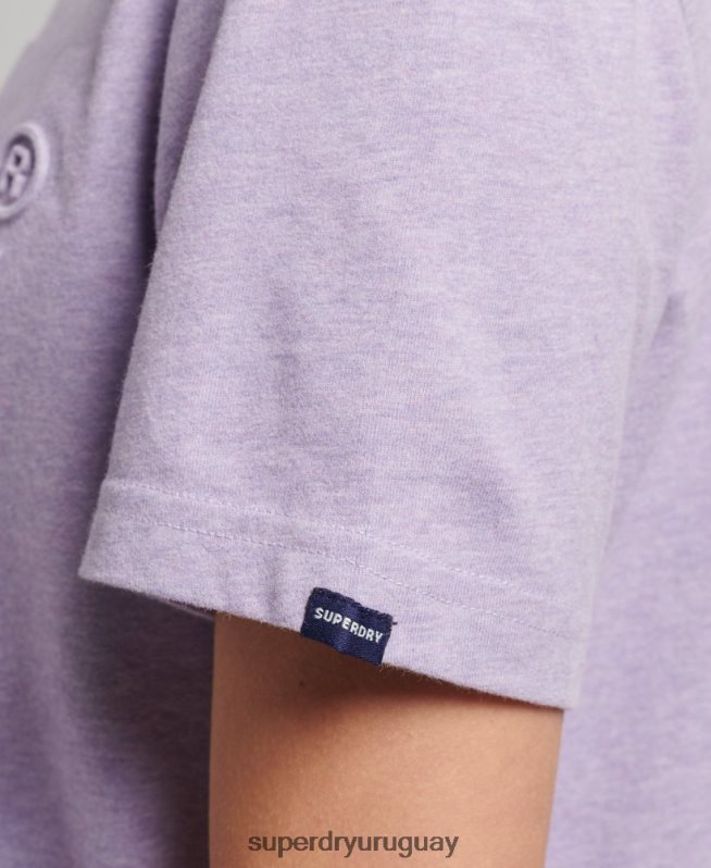 uy Superdry mujer playera con logo en relieve púrpura DT2N8Z2652 ropa