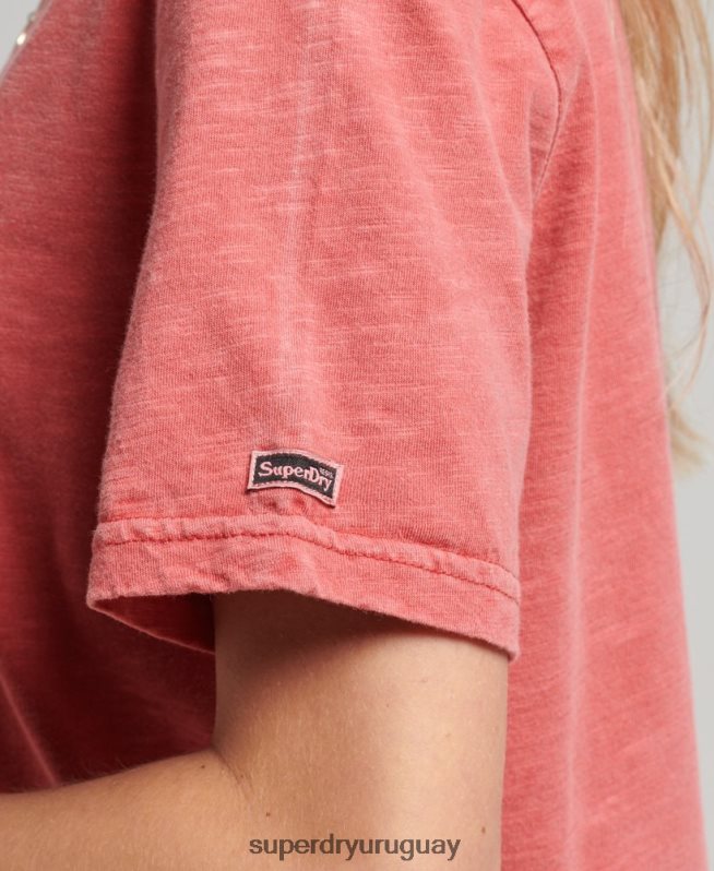 uy Superdry mujer playera con logo gráfico adornado rojo DT2N8Z6193 ropa