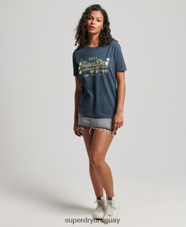 uy Superdry mujer playera con logo vintage Armada DT2N8Z2695 ropa