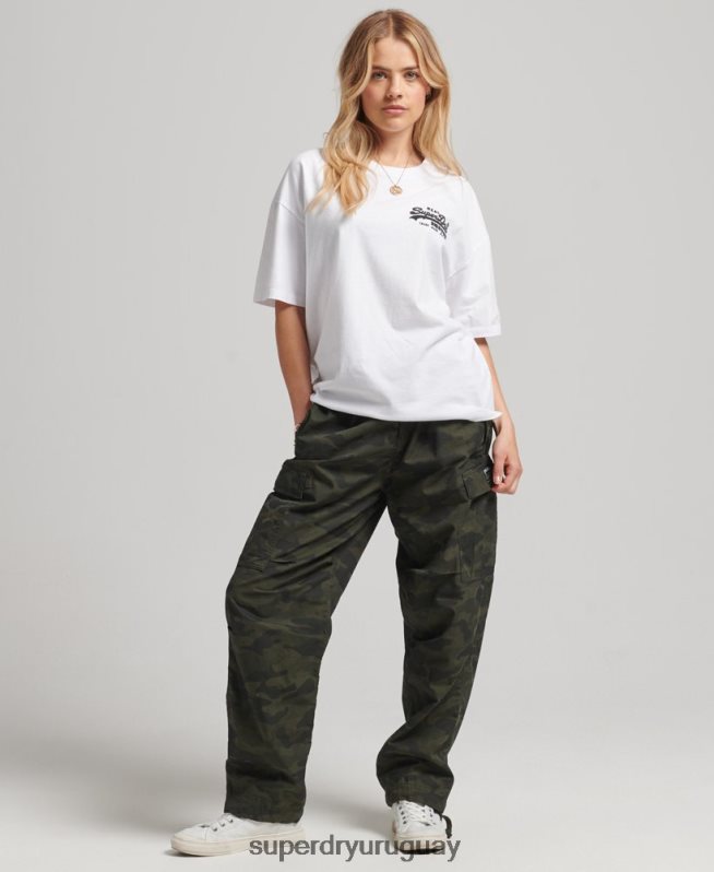 uy Superdry mujer playera con logo vintage blanco DT2N8Z6308 ropa