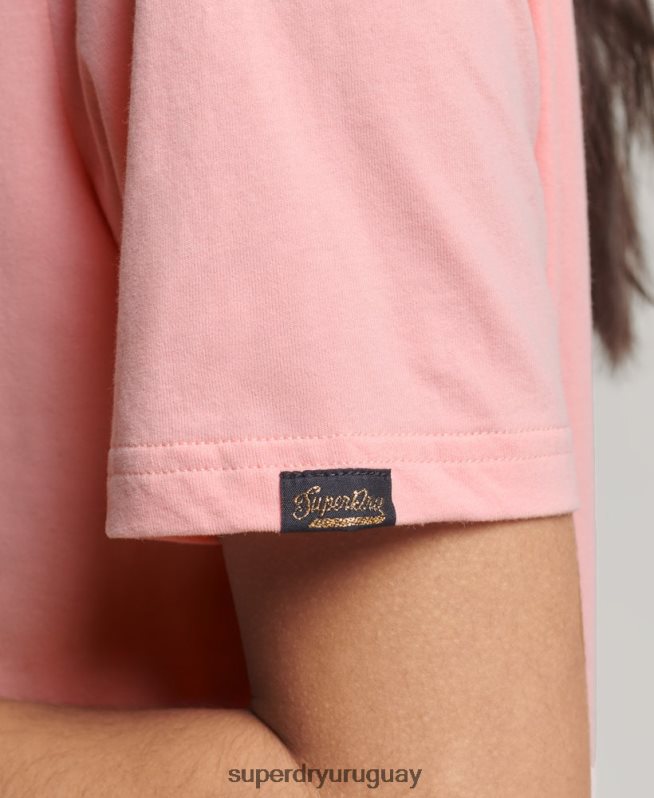 uy Superdry mujer playera con logo vintage rosa DT2N8Z2134 ropa