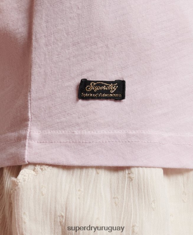 uy Superdry mujer playera con logo vintage rosa DT2N8Z2879 ropa
