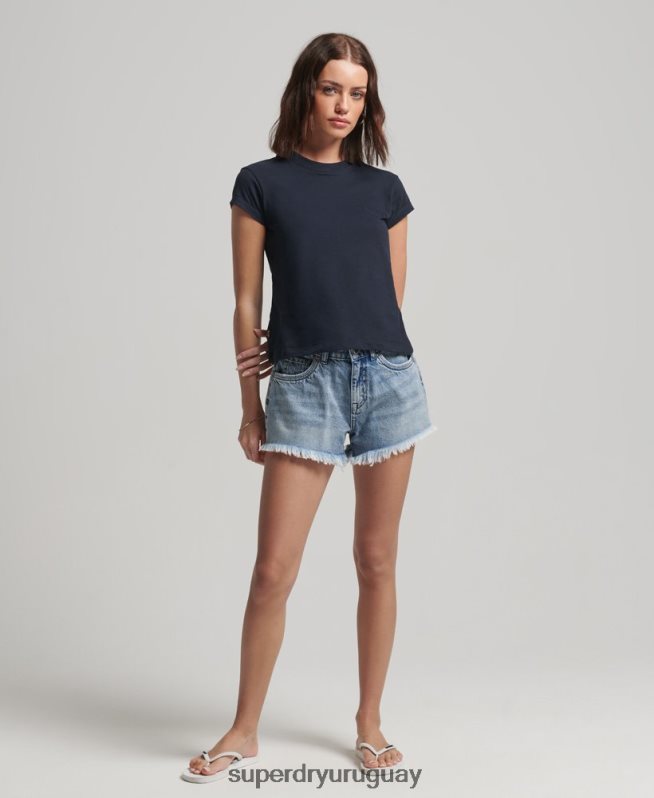 uy Superdry mujer playera con manga japonesa y logo vintage Armada DT2N8Z2656 ropa