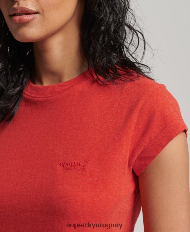uy Superdry mujer playera con manga japonesa y logo vintage naranja DT2N8Z2631 ropa