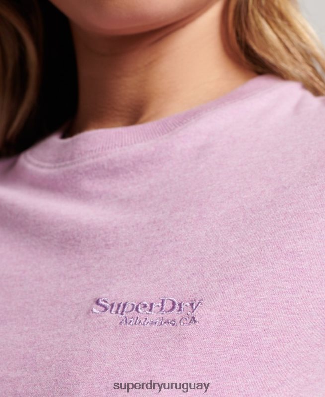 uy Superdry mujer playera con manga japonesa y logo vintage púrpura DT2N8Z2690 ropa