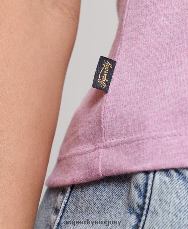 uy Superdry mujer playera con manga japonesa y logo vintage púrpura DT2N8Z2690 ropa