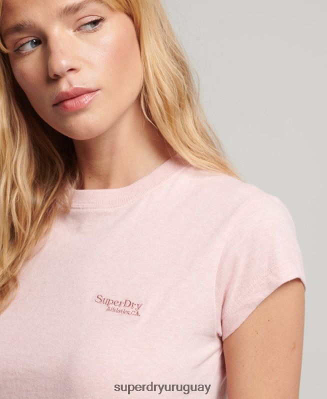 uy Superdry mujer playera con manga japonesa y logo vintage rosa DT2N8Z2645 ropa