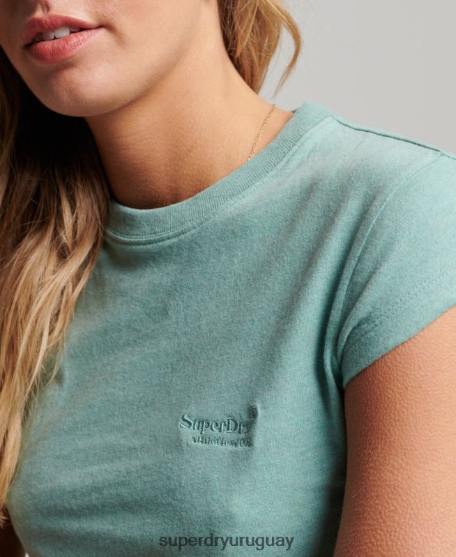 uy Superdry mujer playera con manga japonesa y logo vintage verde DT2N8Z2646 ropa