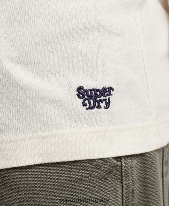 uy Superdry mujer playera con rayas cali crema DT2N8Z2820 ropa