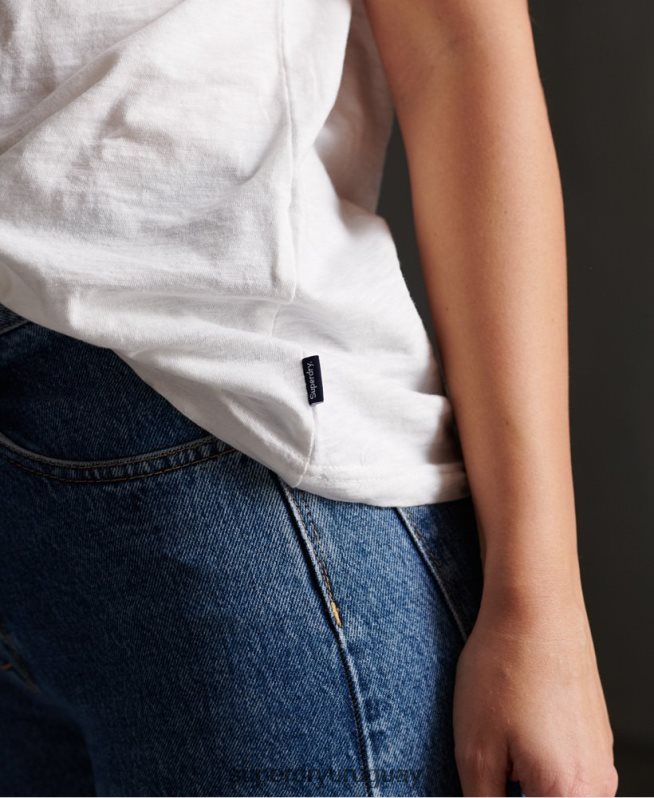 uy Superdry mujer playera con rayas retro blanco DT2N8Z2830 ropa
