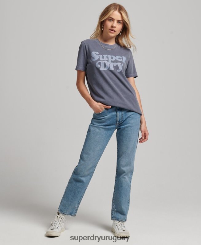 uy Superdry mujer playera cooper con logo clásico de los años 70 Armada DT2N8Z6190 ropa