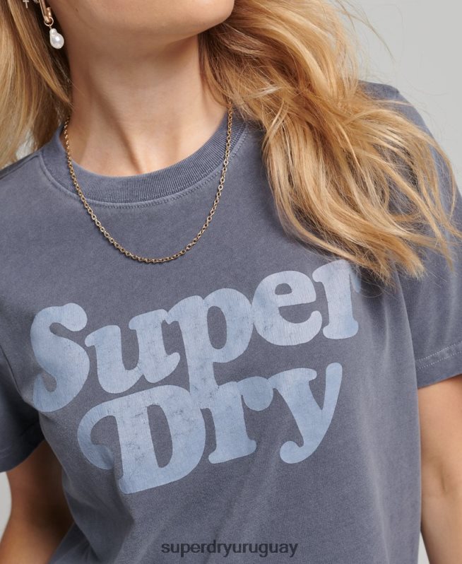 uy Superdry mujer playera cooper con logo clásico de los años 70 Armada DT2N8Z6190 ropa