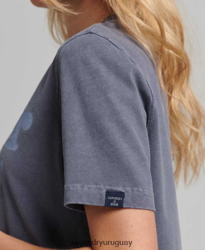 uy Superdry mujer playera cooper con logo clásico de los años 70 Armada DT2N8Z6190 ropa