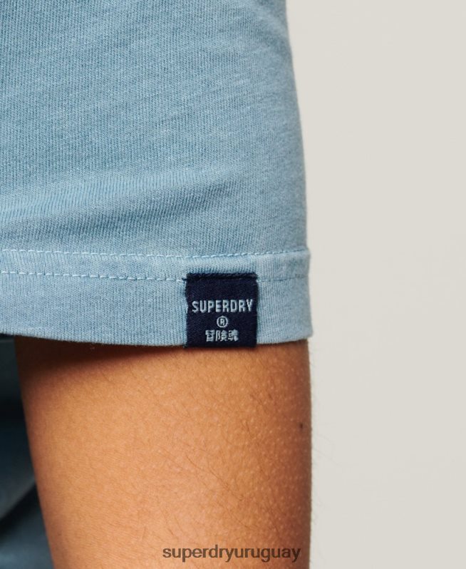 uy Superdry mujer playera cooper con logo clásico de los años 70 gris DT2N8Z2653 ropa