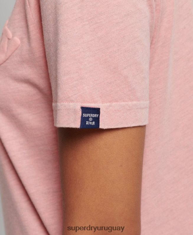 uy Superdry mujer playera cooper con logo clásico de los años 70 rosa DT2N8Z2307 ropa